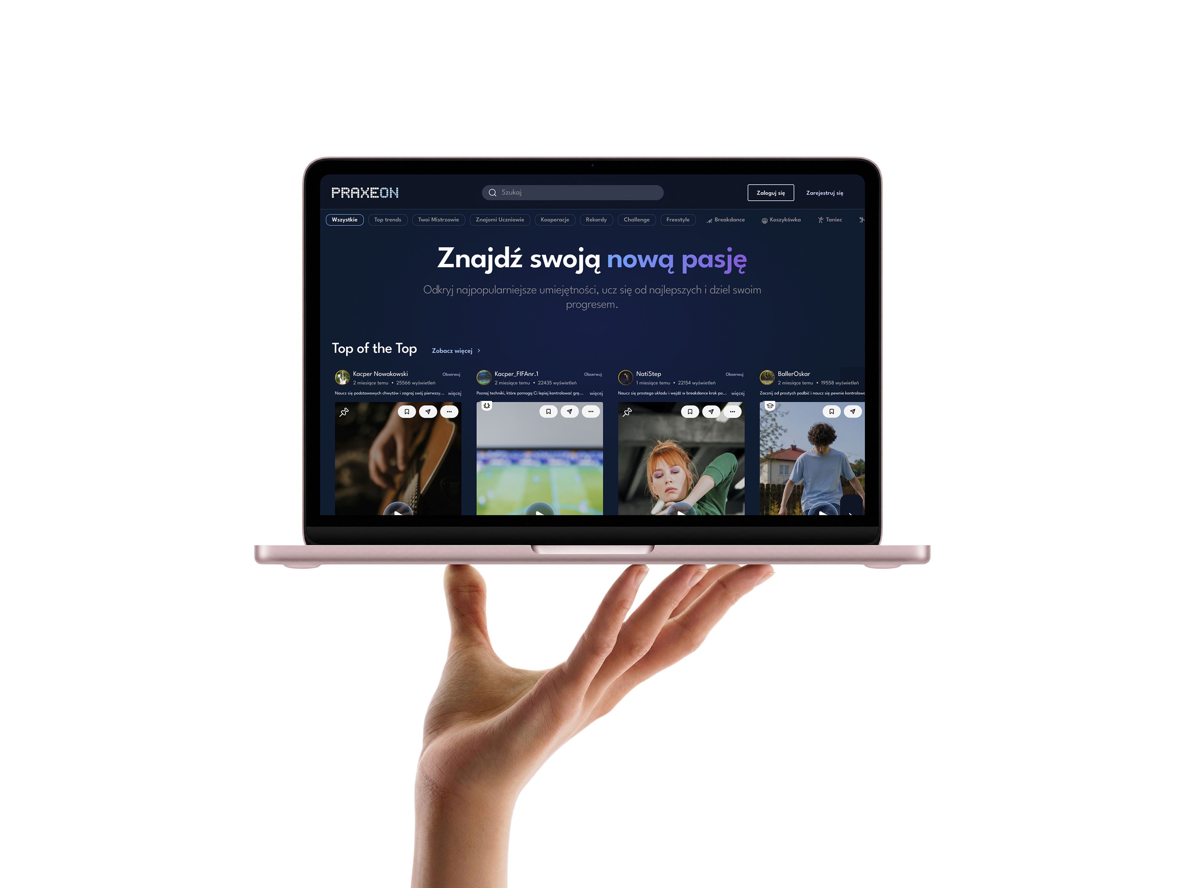 Praxeon na laptopie